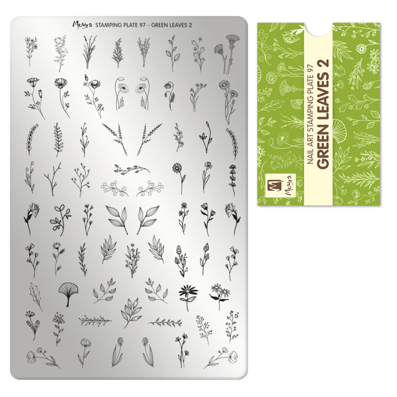 Stamping Plate 97 Green Leaves 2