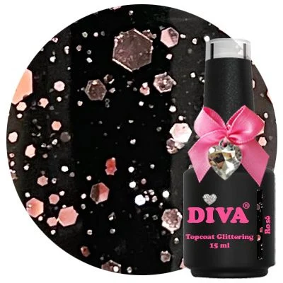 Diva Topcoat Glittering Rose No wipe 15ml