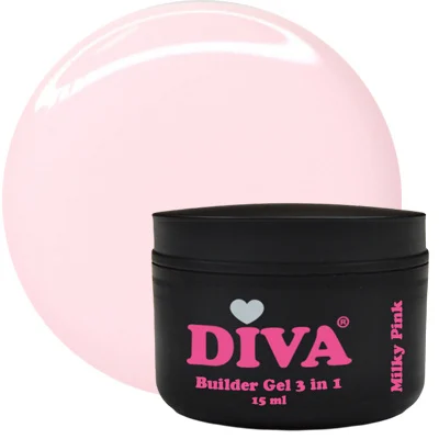 diva builder gel milky pink low heat