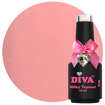 diva milky topcoat pink no wipe 15ml