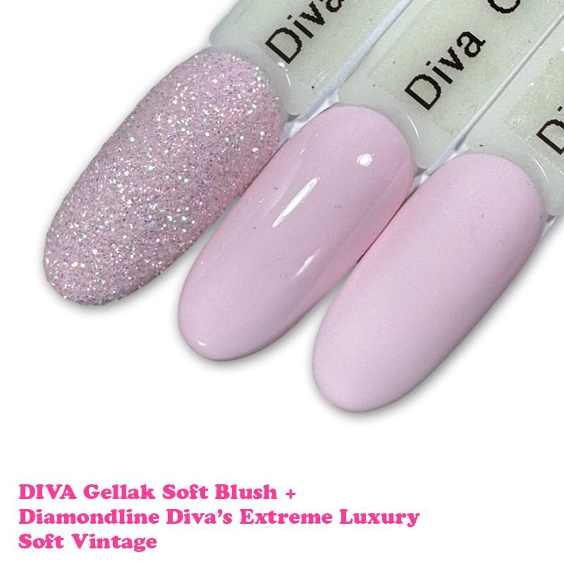 Diva Gelpolish Soft Blush en soft vintage glitter