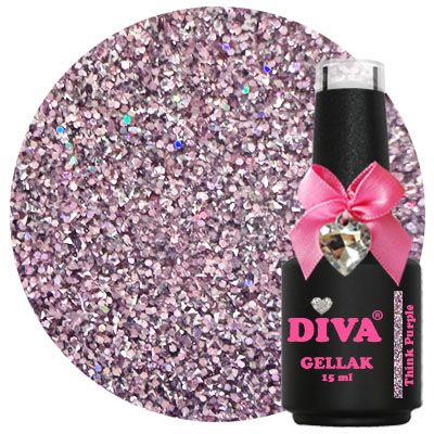 diva think glitter glass purple